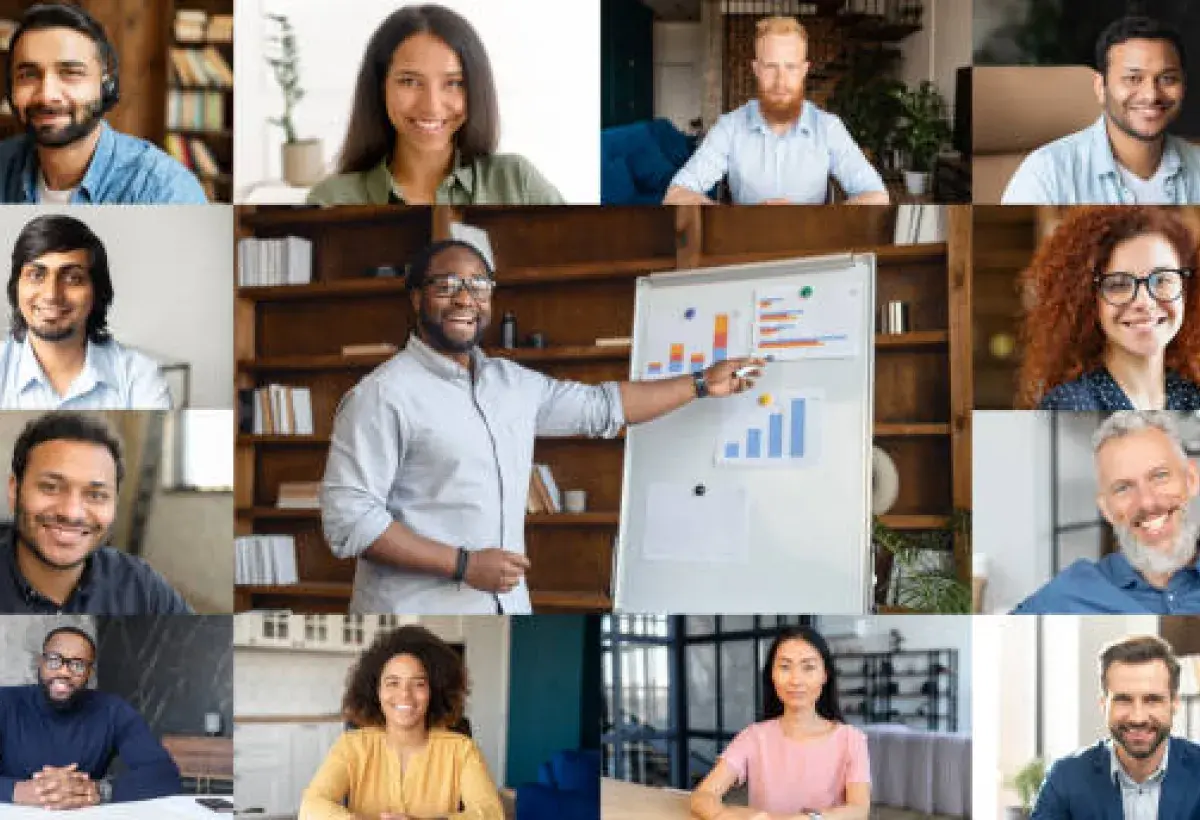 Diverse remote team collaborating across North America