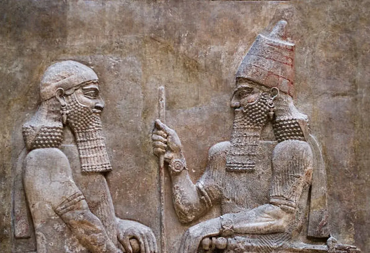 Ancient Persian soldier wearing earrings