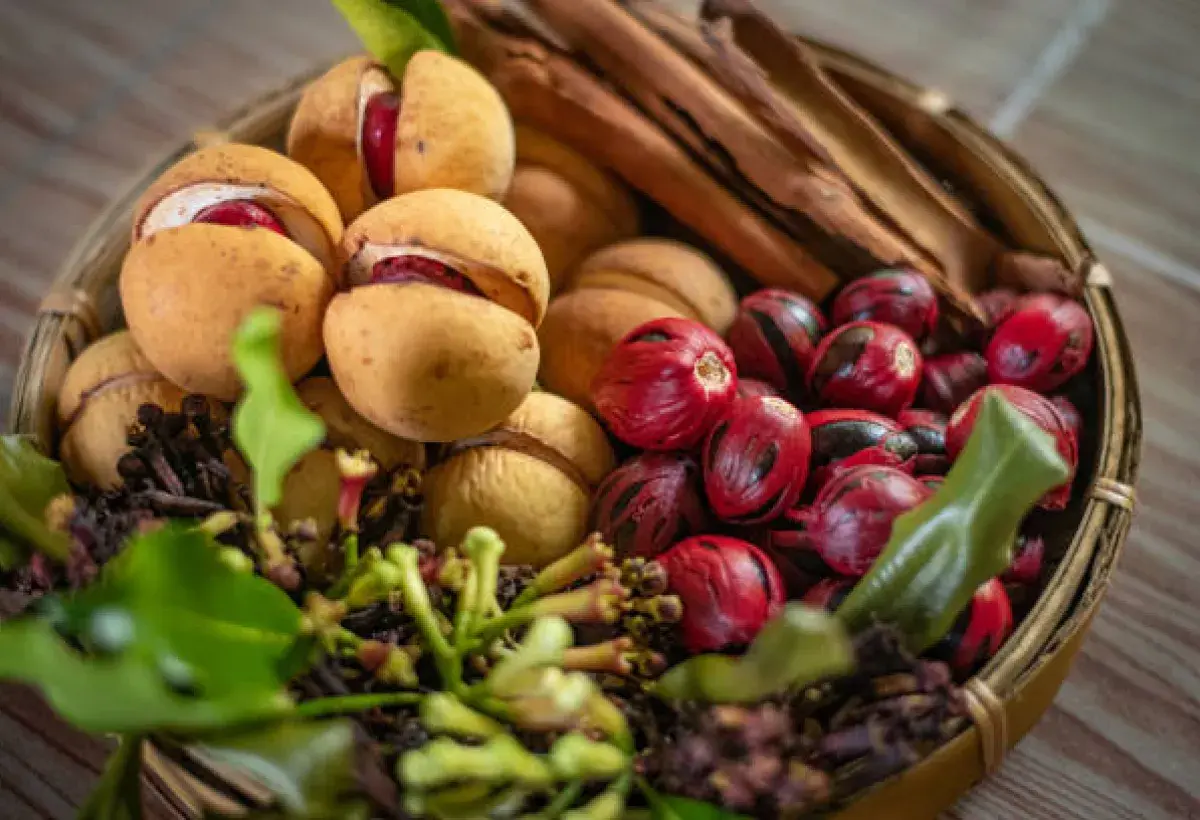Nutmeg Seeds Close Up