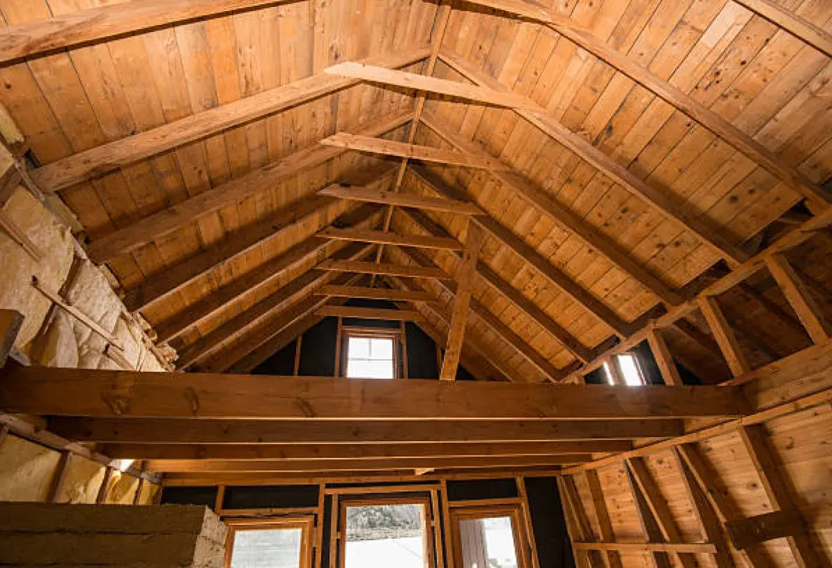 Interior home renovation using wooden framing