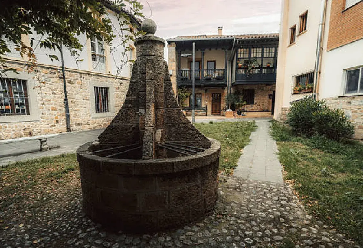 medieval well in village center