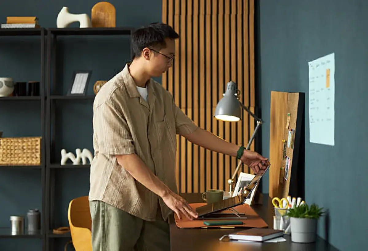 Individual creating a supportive environment for personal growth and productivity