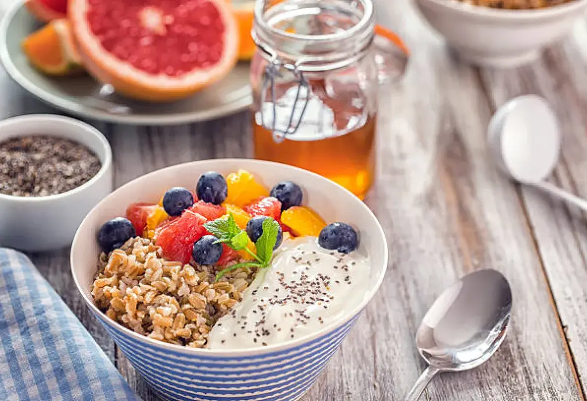 Peaceful breakfast setting symbolizing mindful and balanced eating