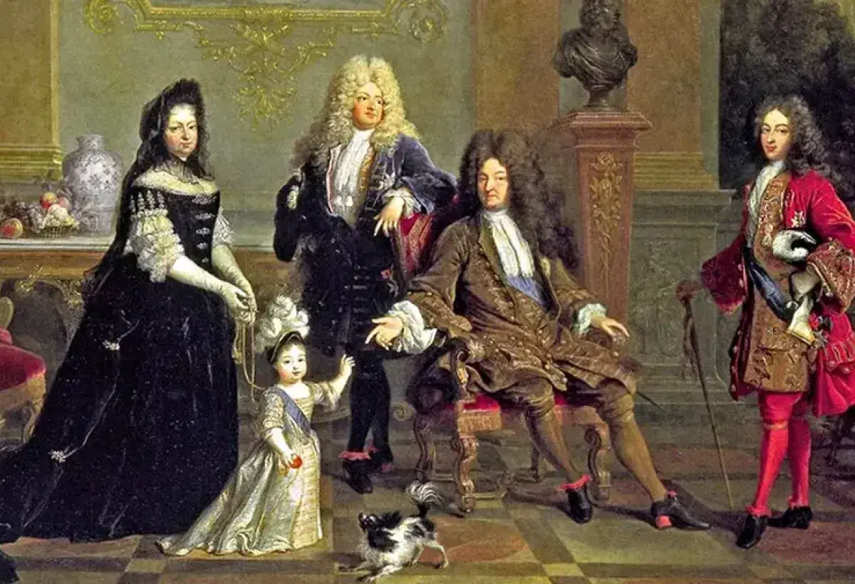 European aristocrats wearing high heeled shoes at royal court