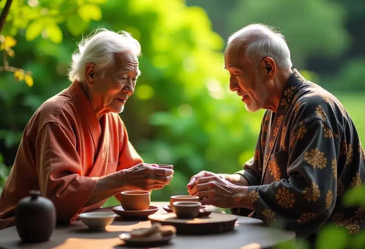 Okinawan elders enjoying companionship in their moai social group