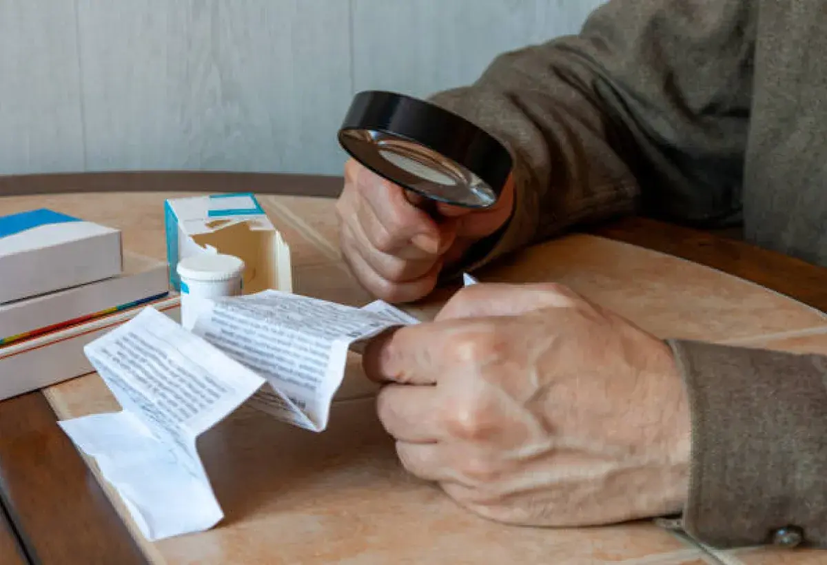 iPhone Magnifier enlarging text on packaging