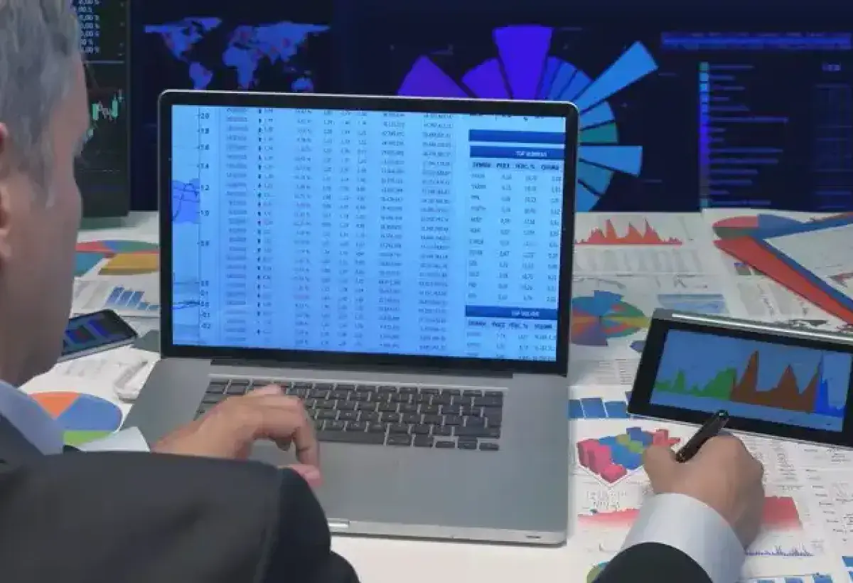 Investor using stock screening tools to filter U.S. equities