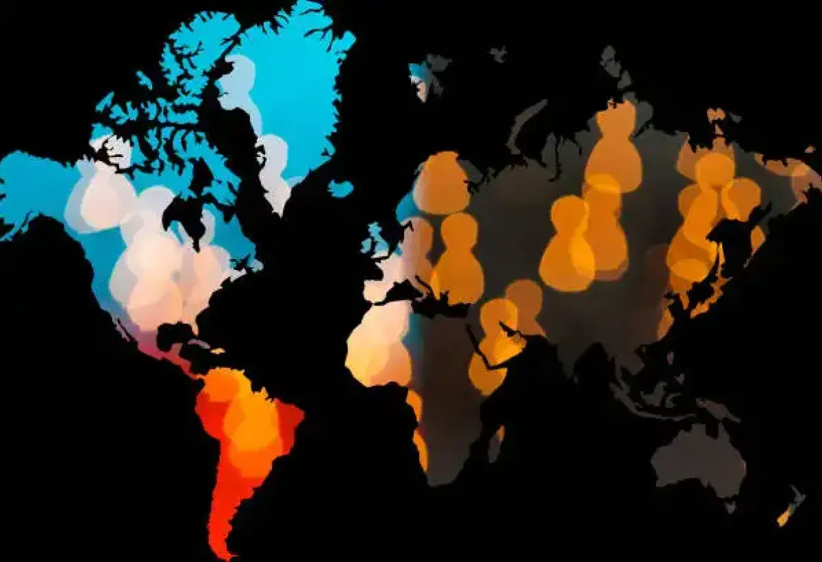 World map highlighting modern geopolitical flashpoints