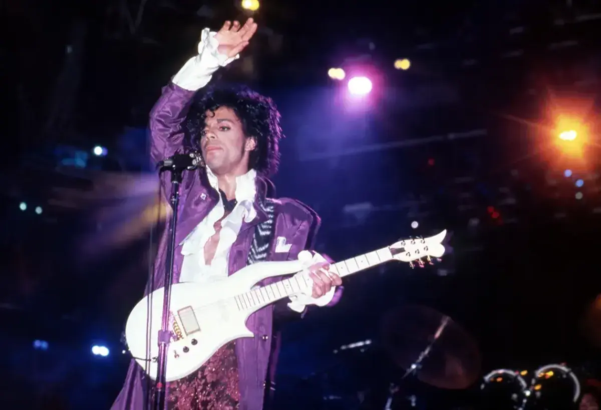 Prince performing Purple Rain live in the 1980s