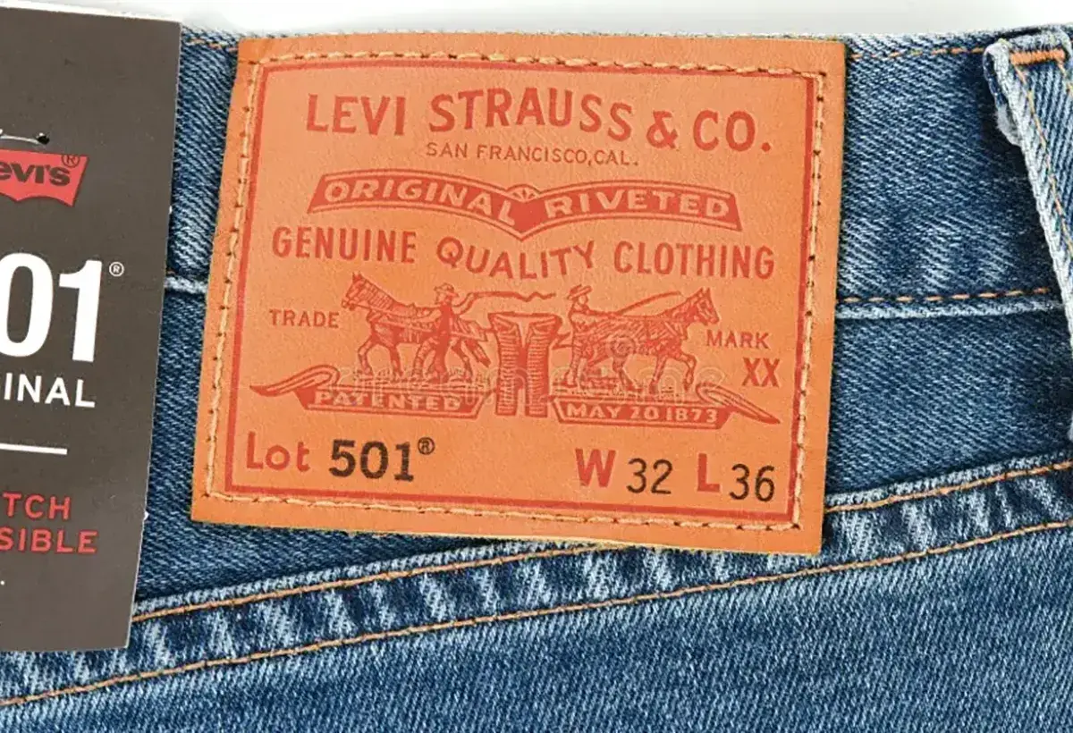 Iconic Levi’s 501 denim label detail