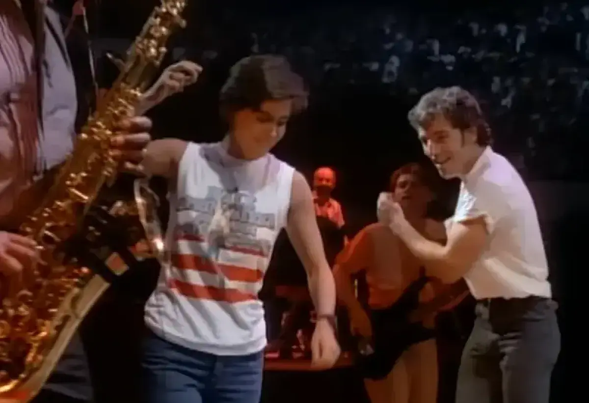 Bruce Springsteen dancing freely during live show