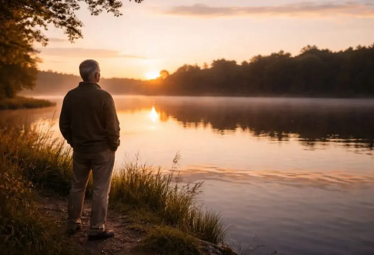 Contemplating by the lake 