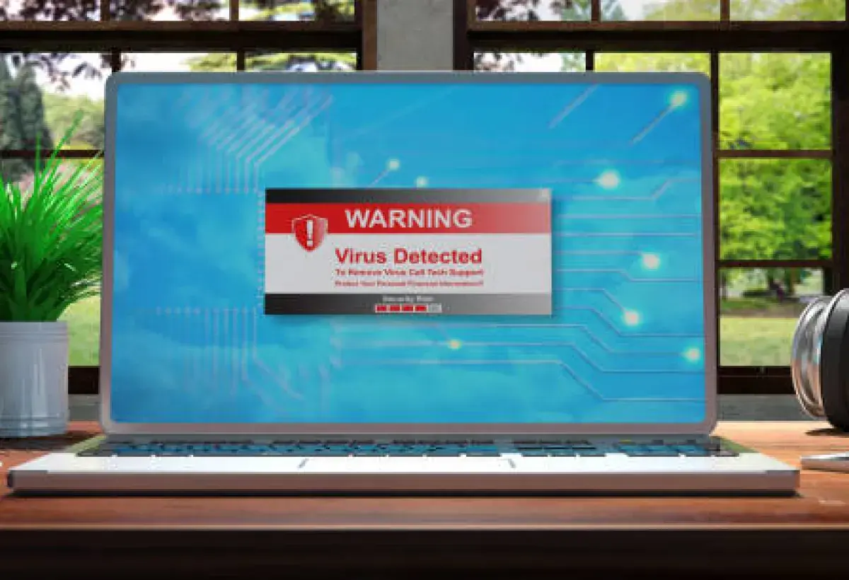 Tech support scam warning claiming computer infection