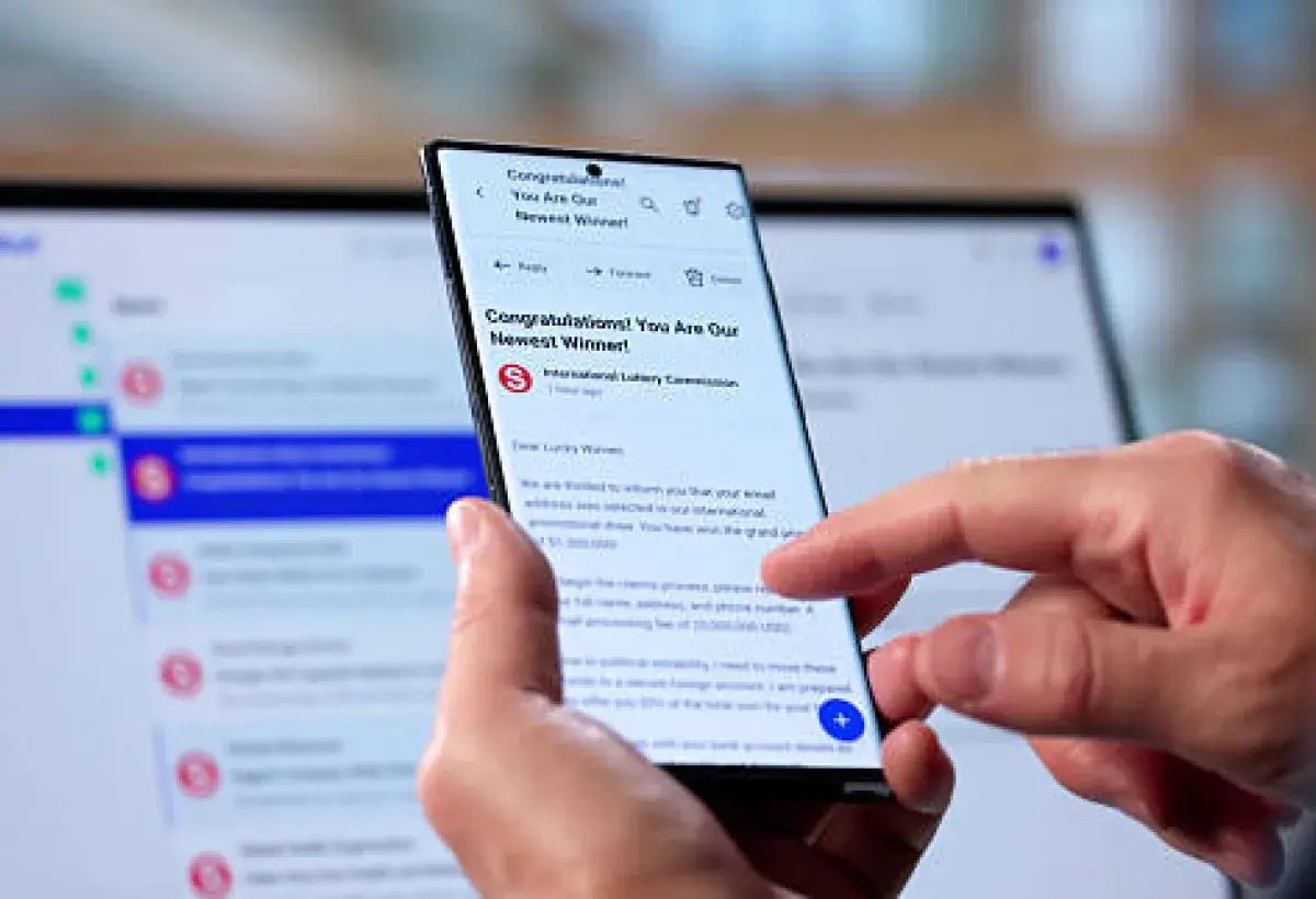 Fake lottery message claiming large winnings