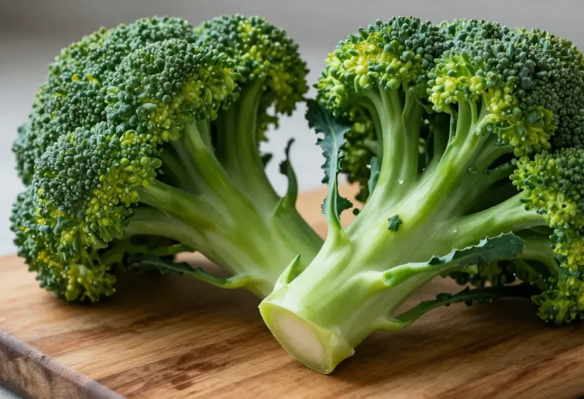 Broccoli with firm stems and vibrant green leaves