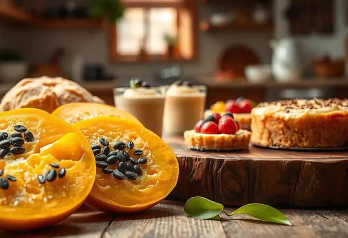 Modern chef using pawpaw fruit in creative cuisine