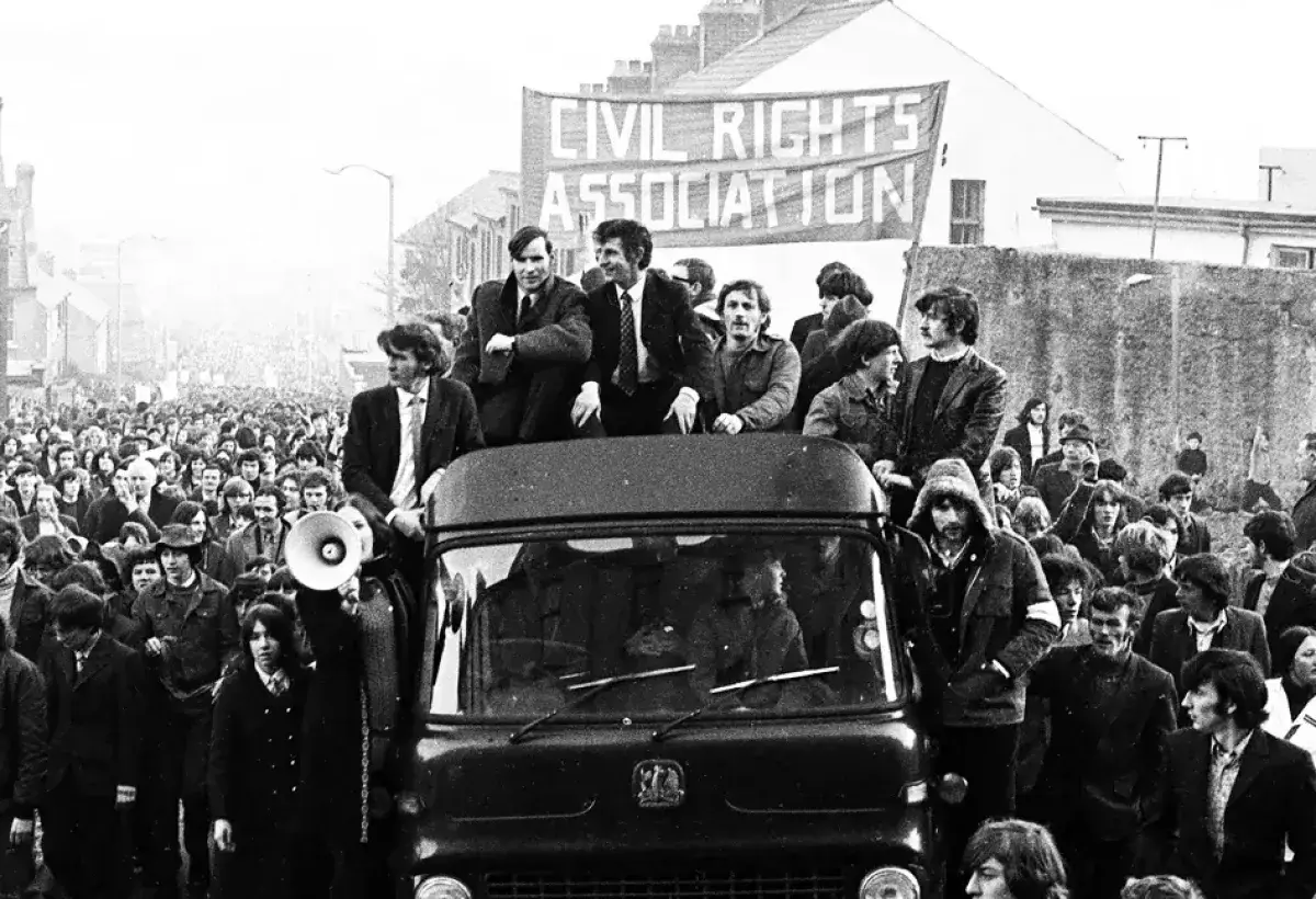 Civil rights march in Derry on January 30, 1972
