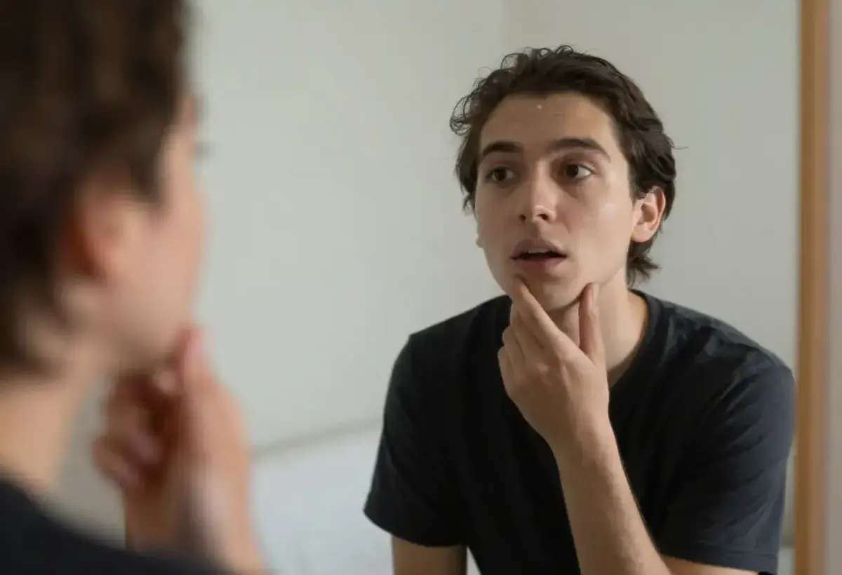 Individual practicing third person self talk for emotional distance