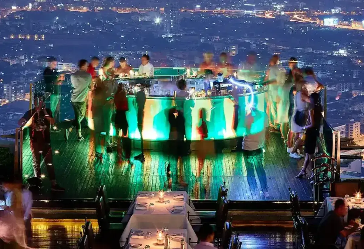 Sky Bar at Lebua Bangkok rooftop city view