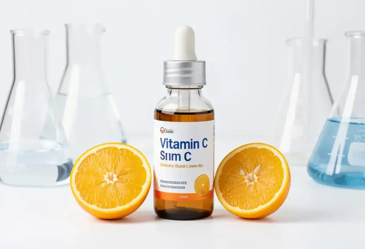 Vitamin C antioxidant serum supporting collagen and brightening skin
