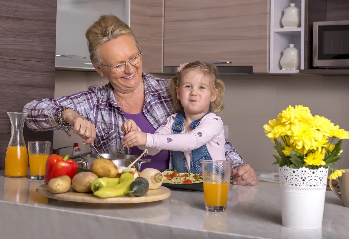 grandma with grand daughter 