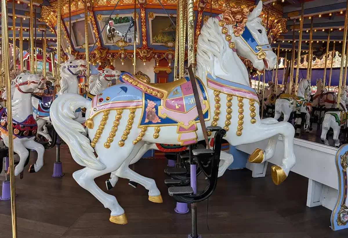 ornate lead carousel horse