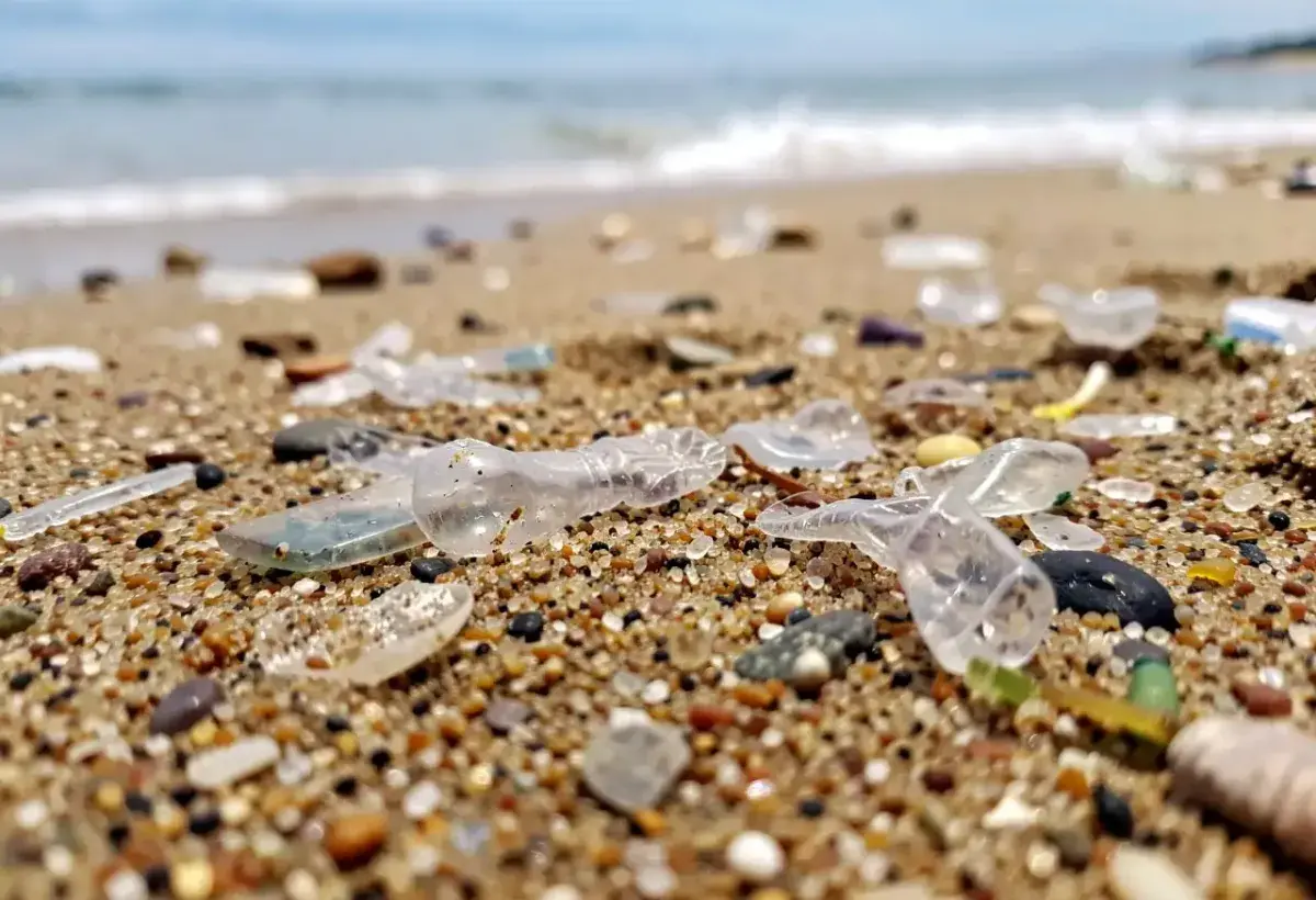 Plastic Debris Fragmenting on Shoreline