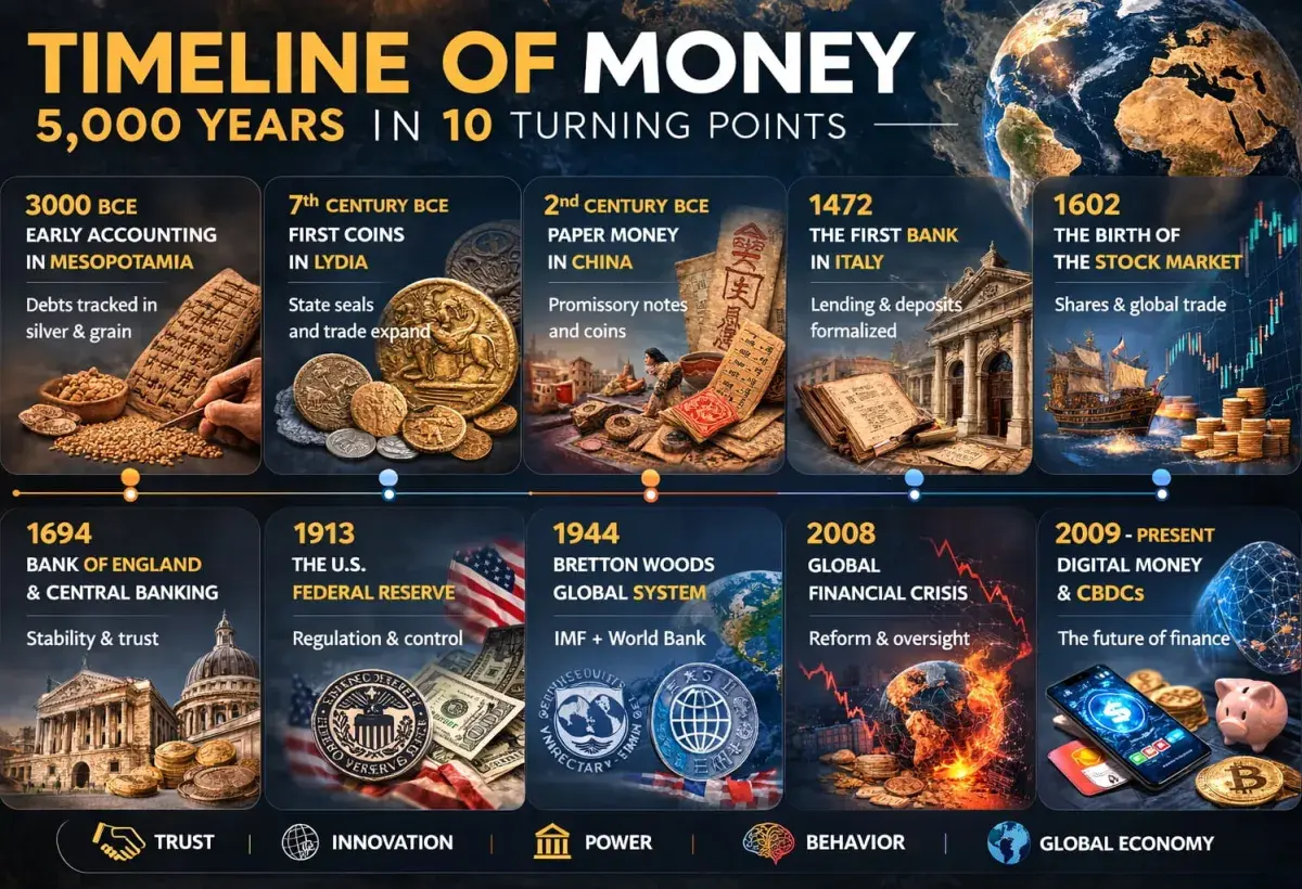 timeline of money