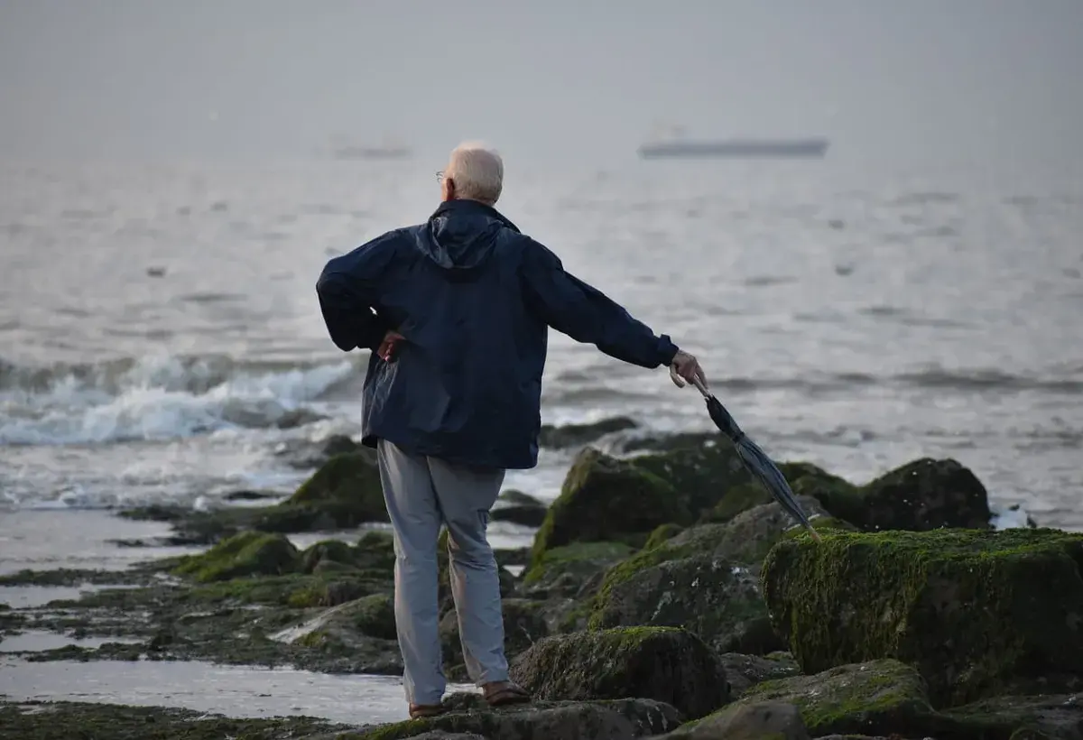 man watching the sea