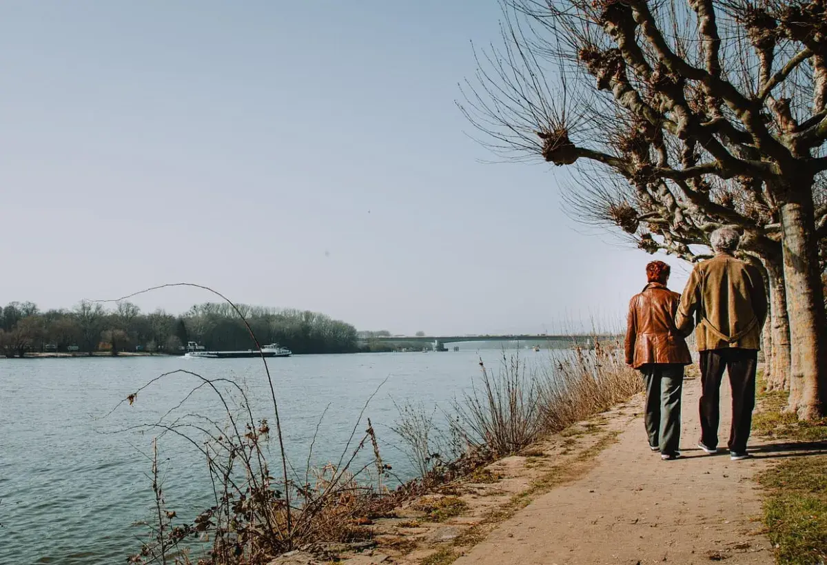 older couple walking