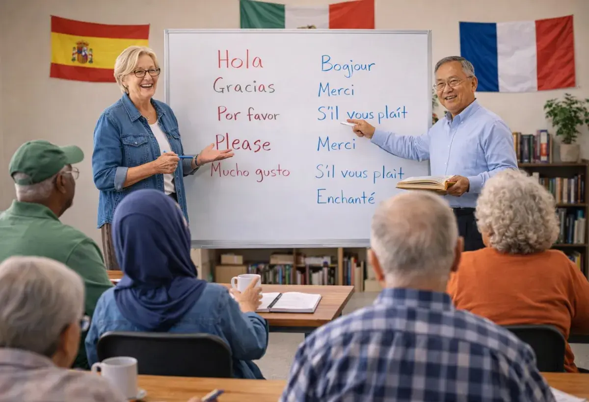 seniors teaching language to seniors 