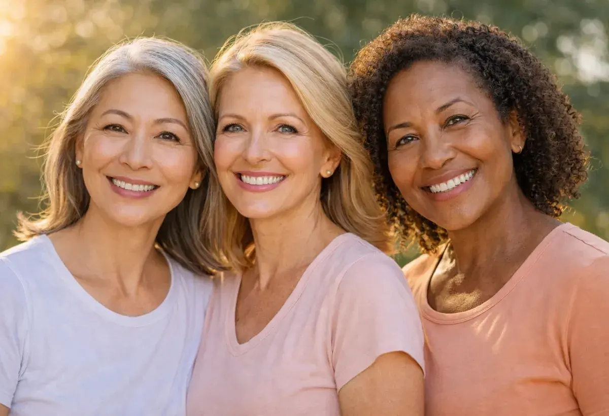 mature women with good skin