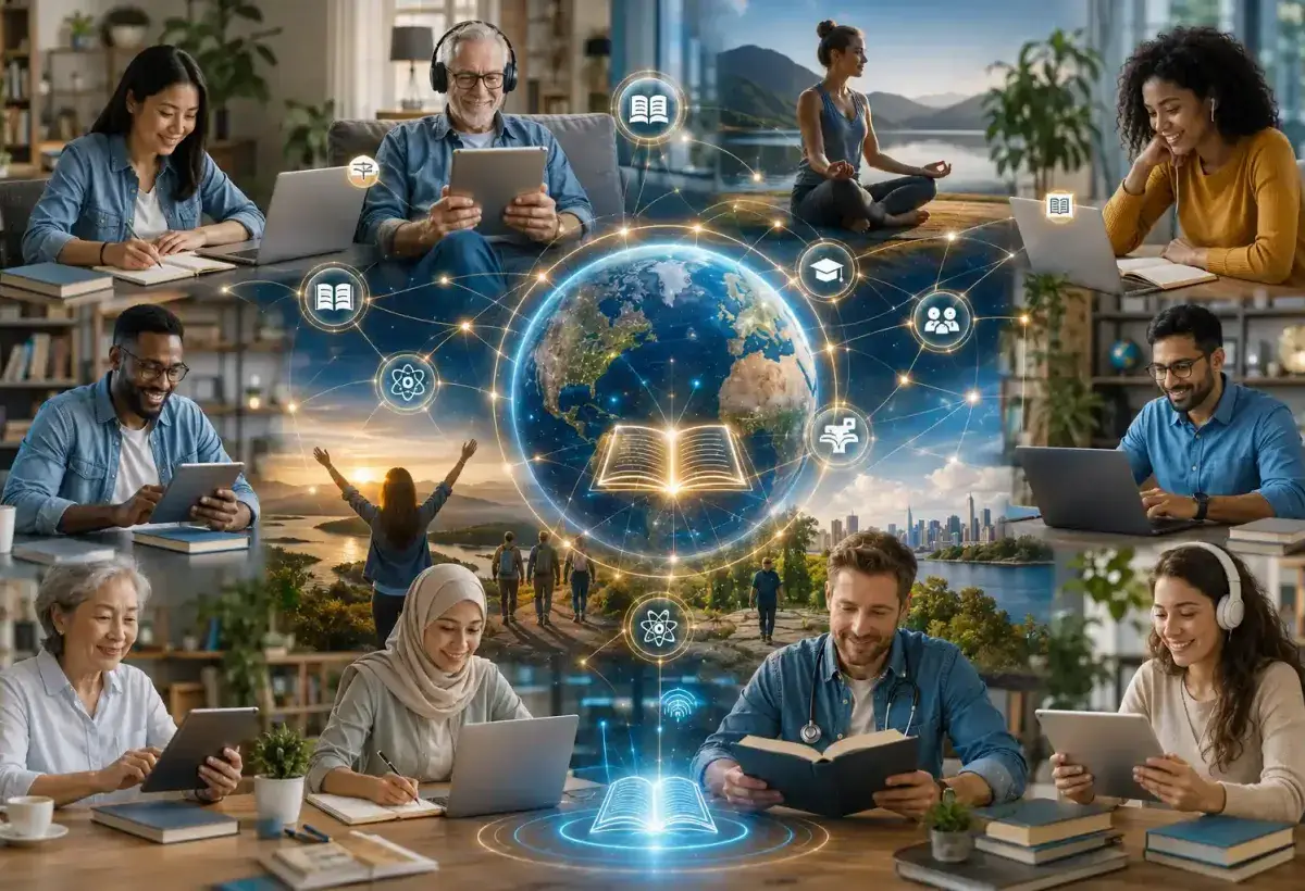 Global community connected through lifelong learning and knowledge