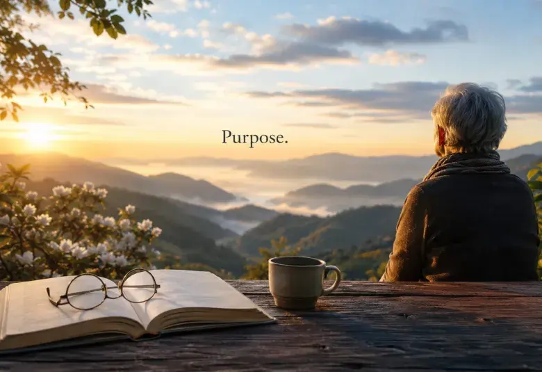 Woman looking at the horizon with purpose