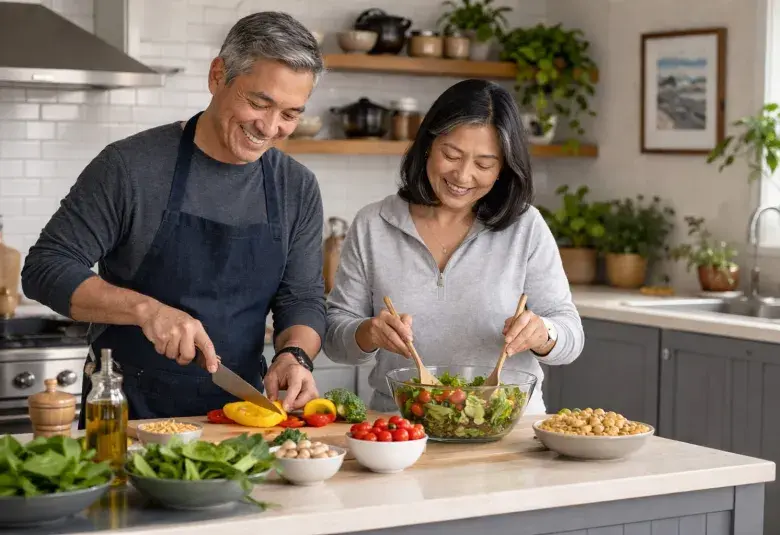 preparing healthy meal