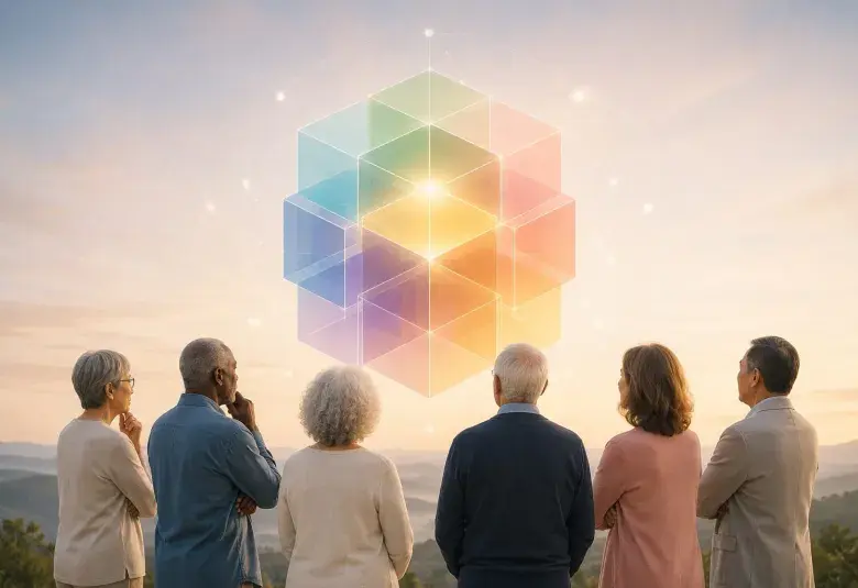 older people looking at the sky with a different view