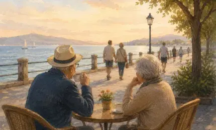 older adult by the sea enjoying the presence of time 