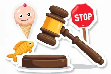 Funny weird US laws concept with judge gavel and cartoon icons