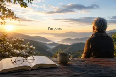 Woman looking at the horizon with purpose