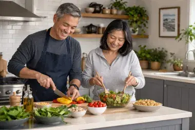 preparing healthy meal