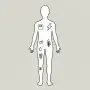 Human silhouette outline with icons for weight loss, fatigue, bleeding, lumps, and other subtle cancer symptoms